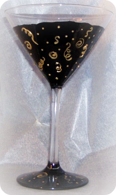 Midnight Pizzazz- Martini Glass